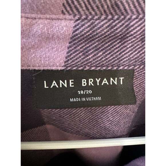 Lane Bryant Purple Plaid Flannel Shirt Jacket Women’s Plus 18/20 - Picture 4 of 9